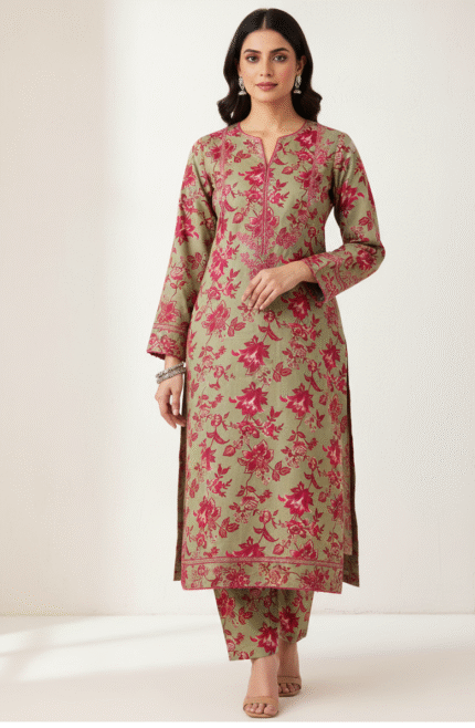 2 Piece - Digital Printed Khaddar Suit SKU 1113