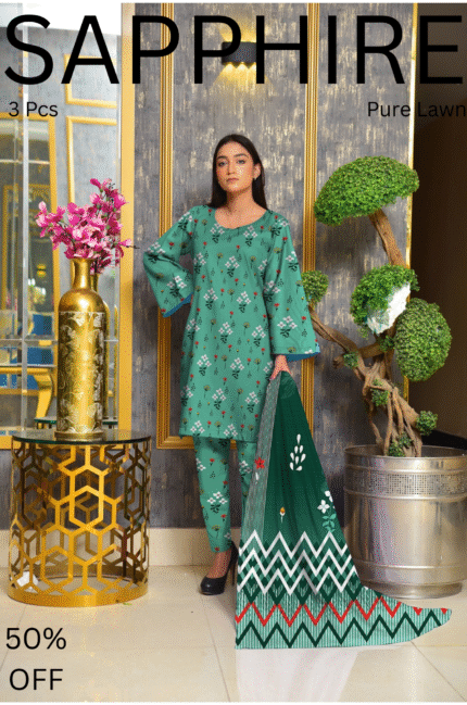 3Pcs Premium Lawn Unstitched    LW  502