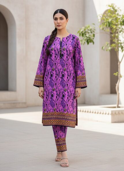 2 Pieces Unstitched  Digital Print Suit LD 833