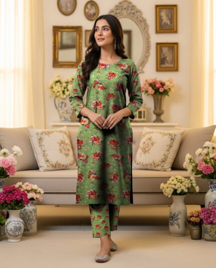 2 Pieces Unstitched  Digital Print Suit LD 833