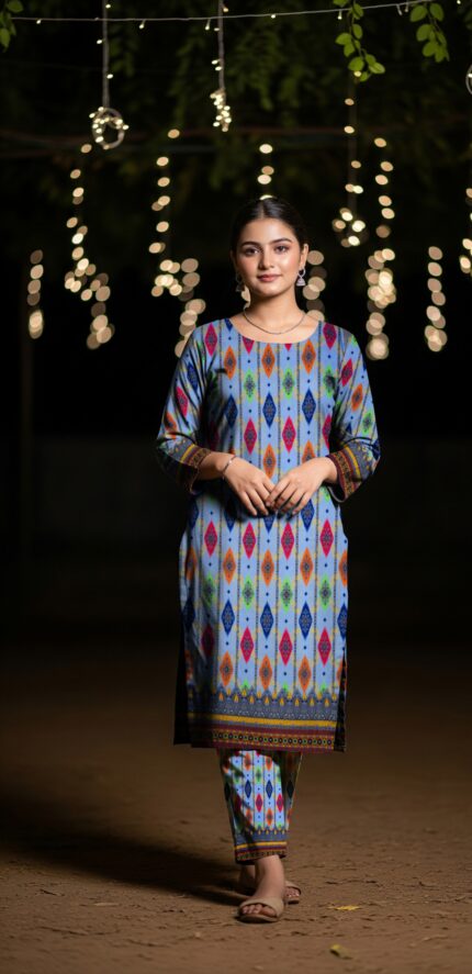 2 Pieces Unstitched  Digital Print Suit LD 834