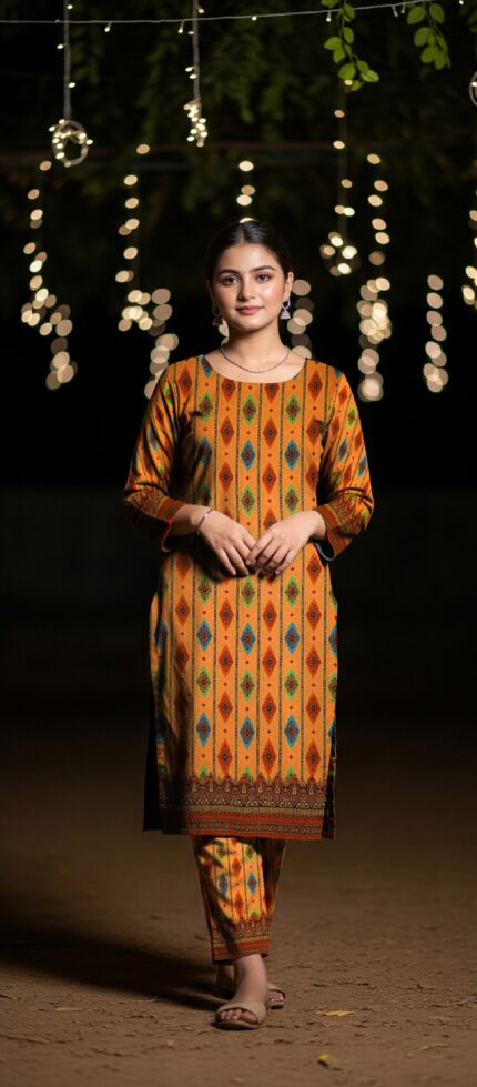 2 Pieces Unstitched  Digital Print Suit LD 835
