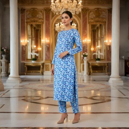 2 Pieces Unstitched  Digital Print Suit LD 851