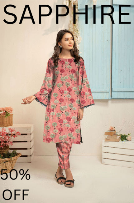 2 Pieces Unstitched  Digital Print Suit LD 850