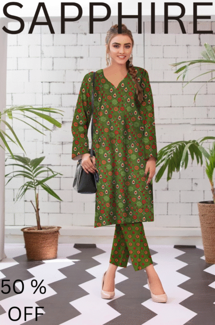 2 Pieces Unstitched  Digital Print Suit LD 856