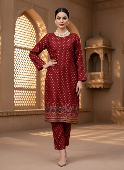 2 Pieces Unstitched  Digital Print Suit LD 795