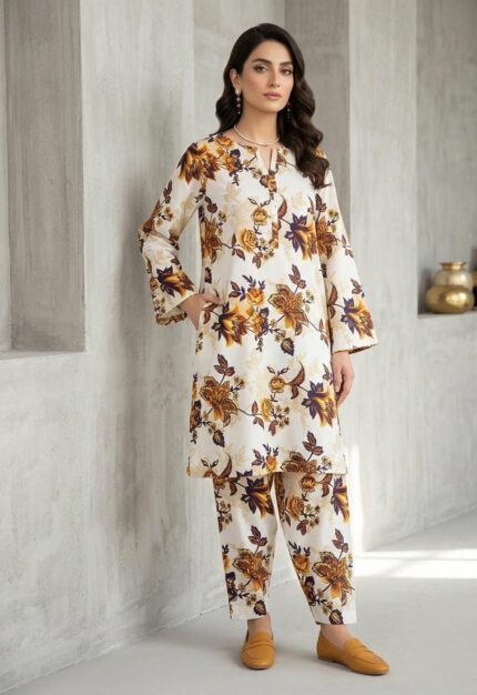 2-Pcs Unstitched Digital Print Suit SS 13