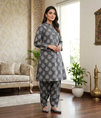 2-Pcs Unstitched Digital Print Suit SS 25